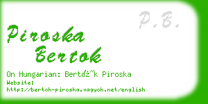 piroska bertok business card